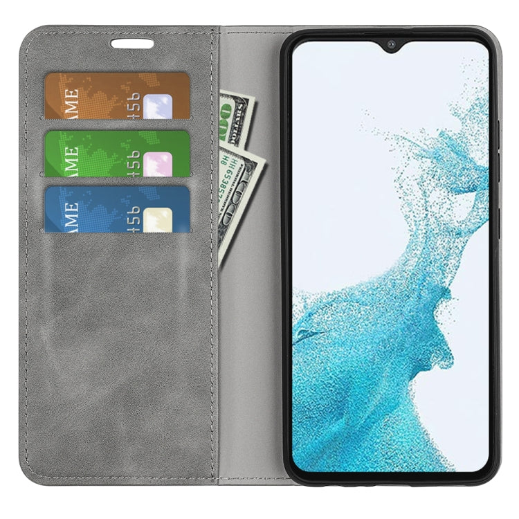 For Samsung Galaxy A23 5G Retro-skin Magnetic Suction Leather Phone Case