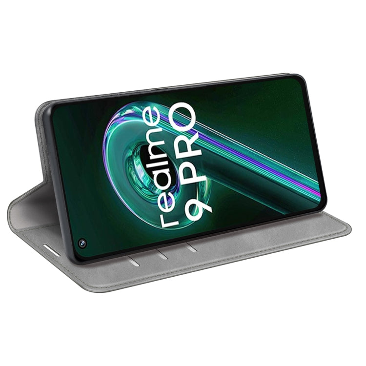For OPPO Realme 9 Pro Retro-skin Magnetic Suction Leather Phone Case
