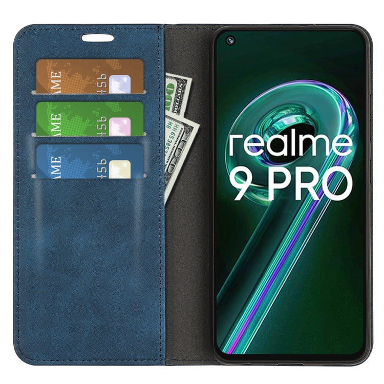 For OPPO Realme 9 Pro Retro-skin Magnetic Suction Leather Phone Case
