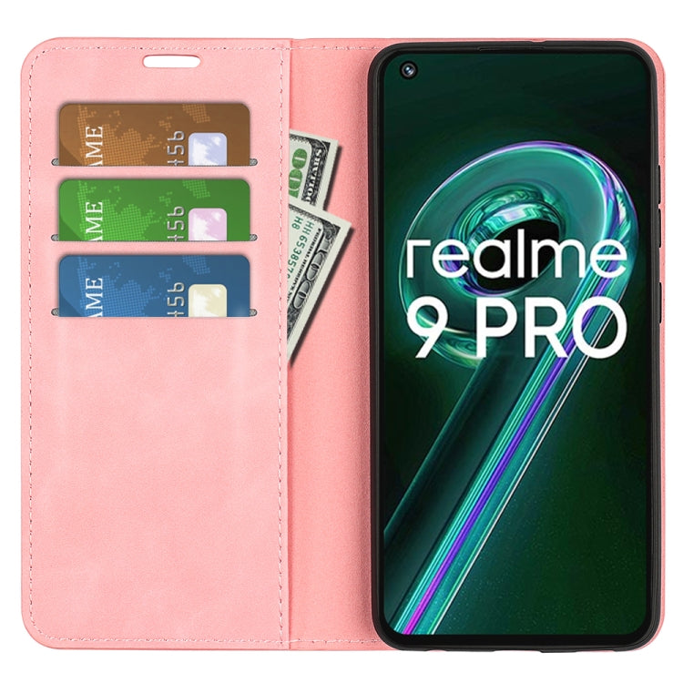 For OPPO Realme 9 Pro Retro-skin Magnetic Suction Leather Phone Case