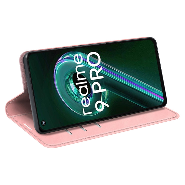 For OPPO Realme 9 Pro Retro-skin Magnetic Suction Leather Phone Case