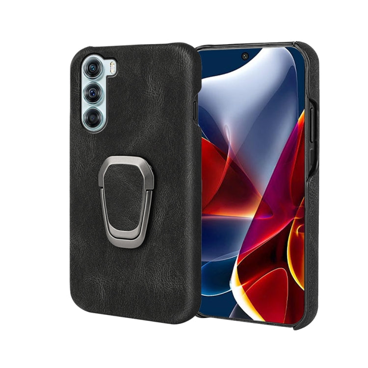 For Motorola Moto Edge S30 Ring Holder PU Phone Case