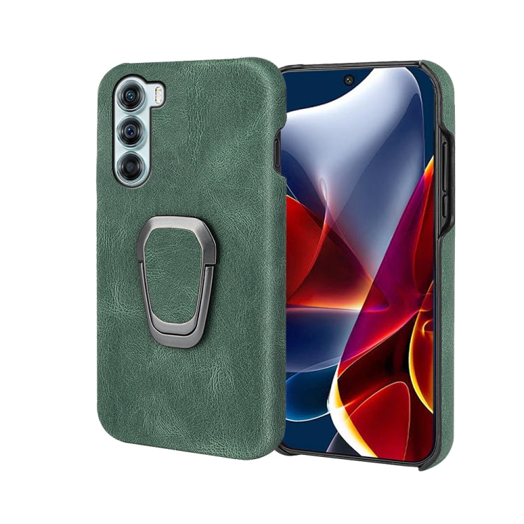 For Motorola Moto Edge S30 Ring Holder PU Phone Case