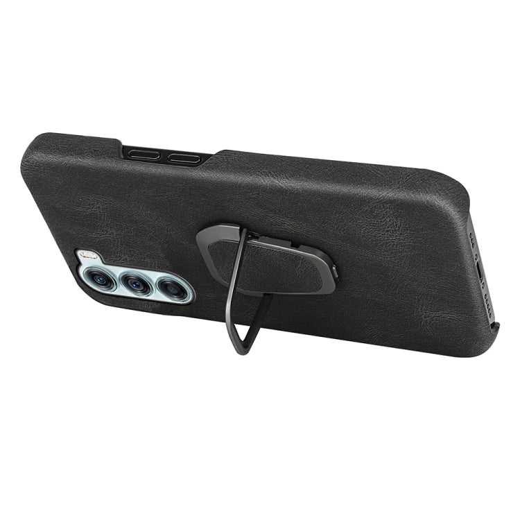 For Motorola Moto Edge S30 Ring Holder PU Phone Case