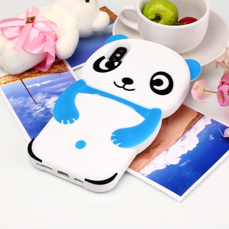 For iPhone XS Max Cute Panda Patterned 3D Silicone Shell