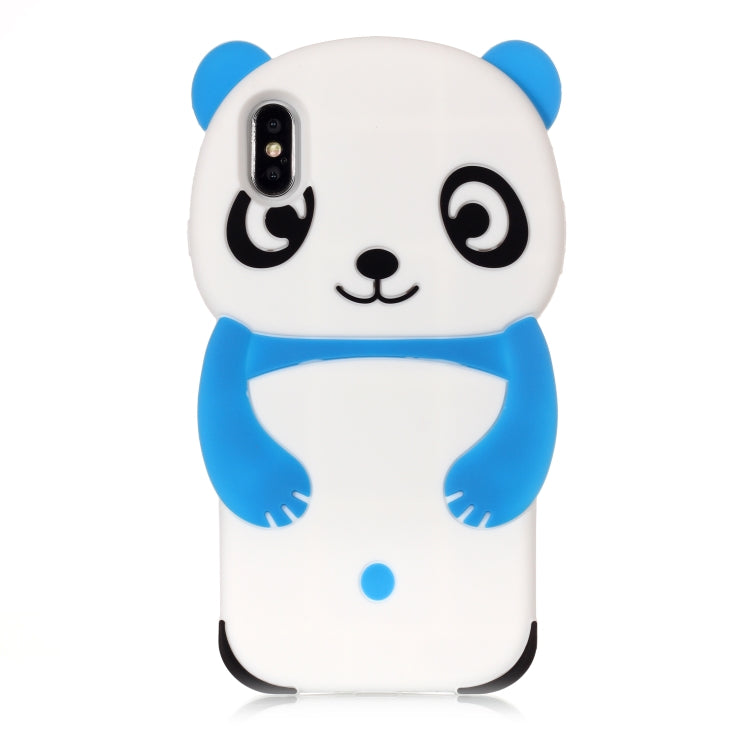 For iPhone XS Max Cute Panda Patterned 3D Silicone Shell