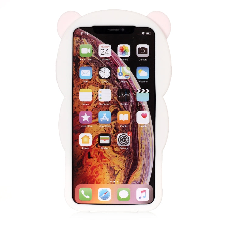 For iPhone XS Max Cute Panda Patterned 3D Silicone Shell