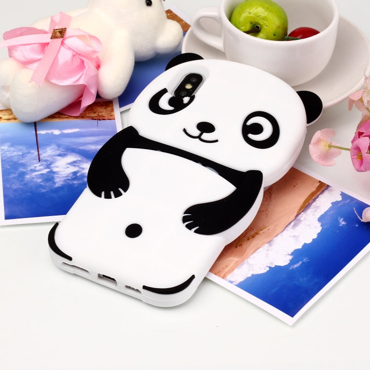 For iPhone XS Max Cute Panda Patterned 3D Silicone Shell