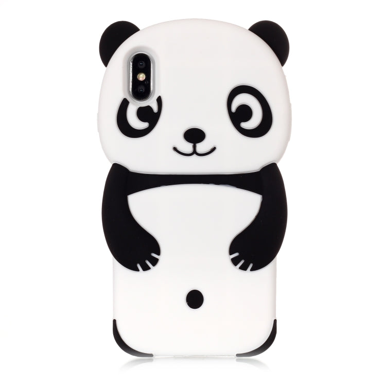 For iPhone XS Max Cute Panda Patterned 3D Silicone Shell