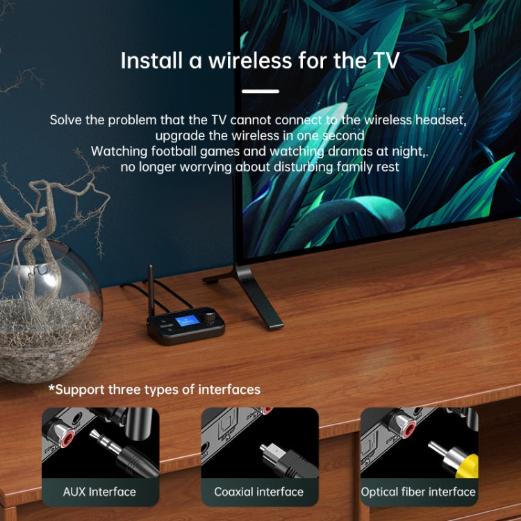 BT-C41 Fiber Optic Coaxial Bluetooth 5.0 Audio Receiver & Transmitter with Display