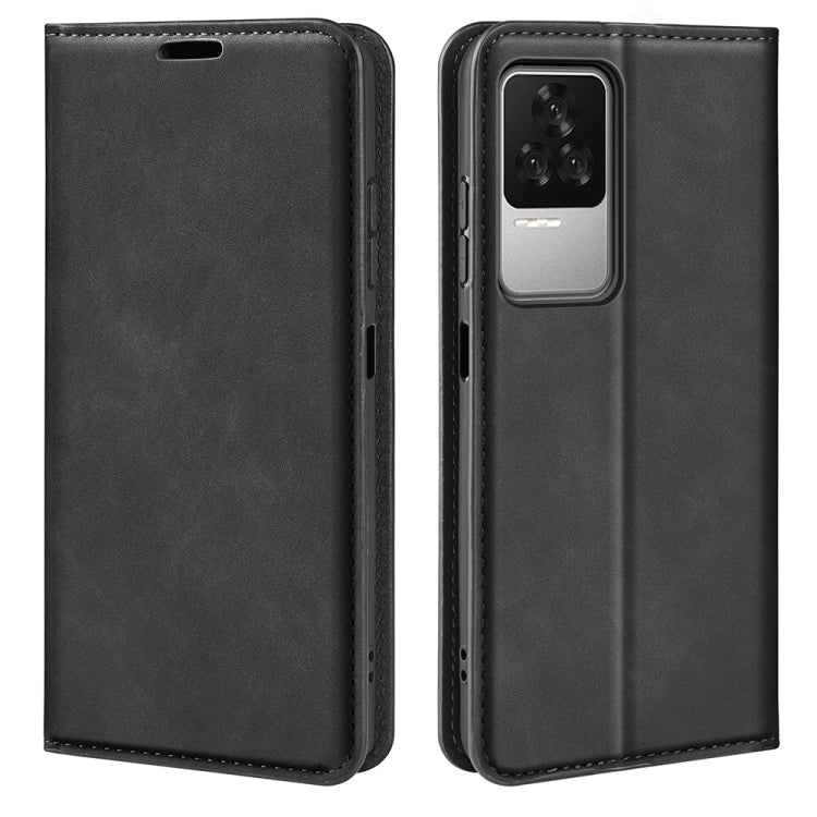 Fo  Xiaomi Redmi K50 Retro-skin Magnetic Suction Leather Phone Case