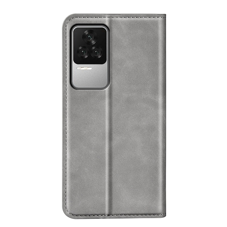 Fo  Xiaomi Redmi K50 Retro-skin Magnetic Suction Leather Phone Case