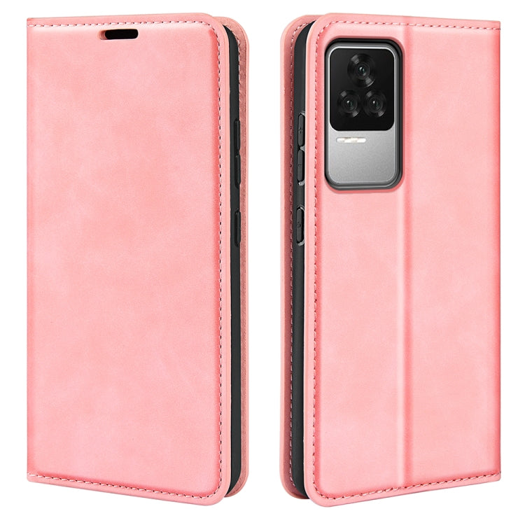 Fo  Xiaomi Redmi K50 Retro-skin Magnetic Suction Leather Phone Case