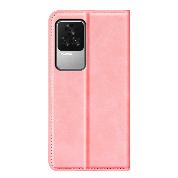 Fo  Xiaomi Redmi K50 Retro-skin Magnetic Suction Leather Phone Case