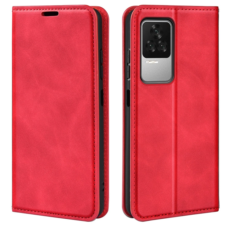 Fo  Xiaomi Redmi K50 Retro-skin Magnetic Suction Leather Phone Case