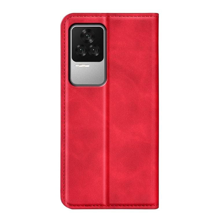 Fo  Xiaomi Redmi K50 Retro-skin Magnetic Suction Leather Phone Case