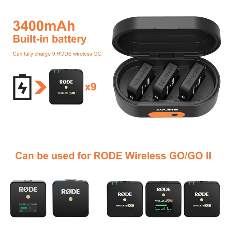 For Rhodes Wireless Go 1/2 Generation Wireless Lavalier Microphone 2 in 1 USB Mobile Charging Box