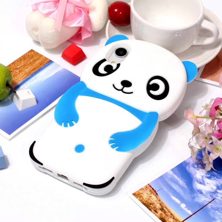 For iPhone XR Cute Panda Patterned 3D Silicone Shell