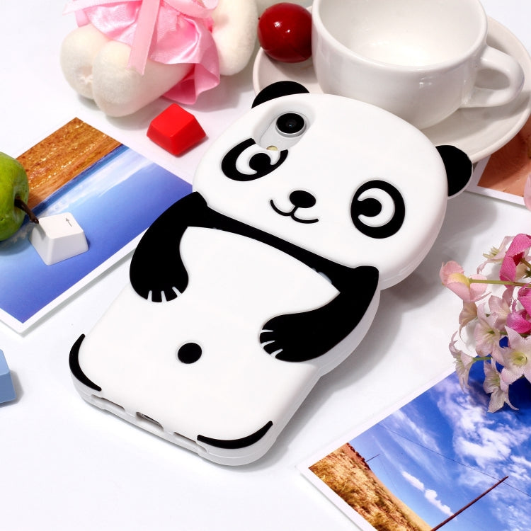 For iPhone XR Cute Panda Patterned 3D Silicone Shell