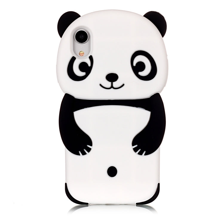 For iPhone XR Cute Panda Patterned 3D Silicone Shell