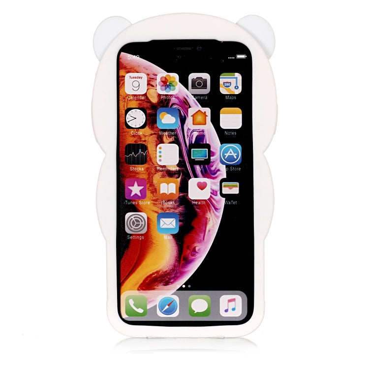 For iPhone XR Cute Panda Patterned 3D Silicone Shell