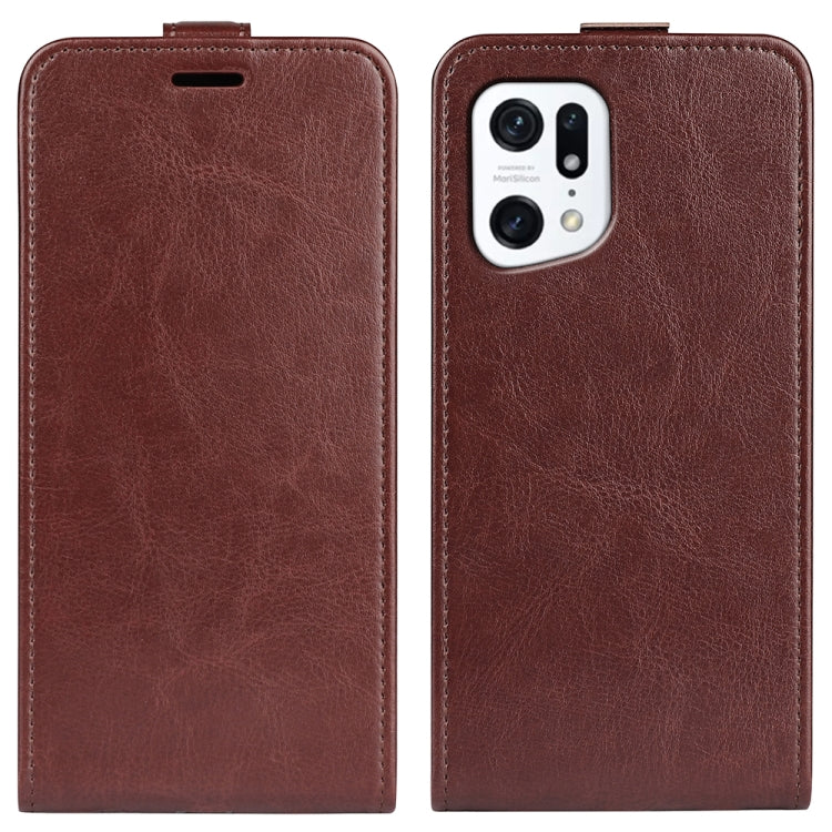 For OPPO Find X5 R64 Texture Vertical Flip Leather Phone Case