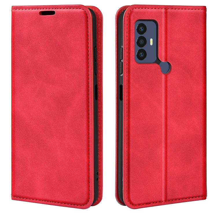 For TCL 30 SE/305/306 Retro-skin Magnetic Suction Leather Phone Case
