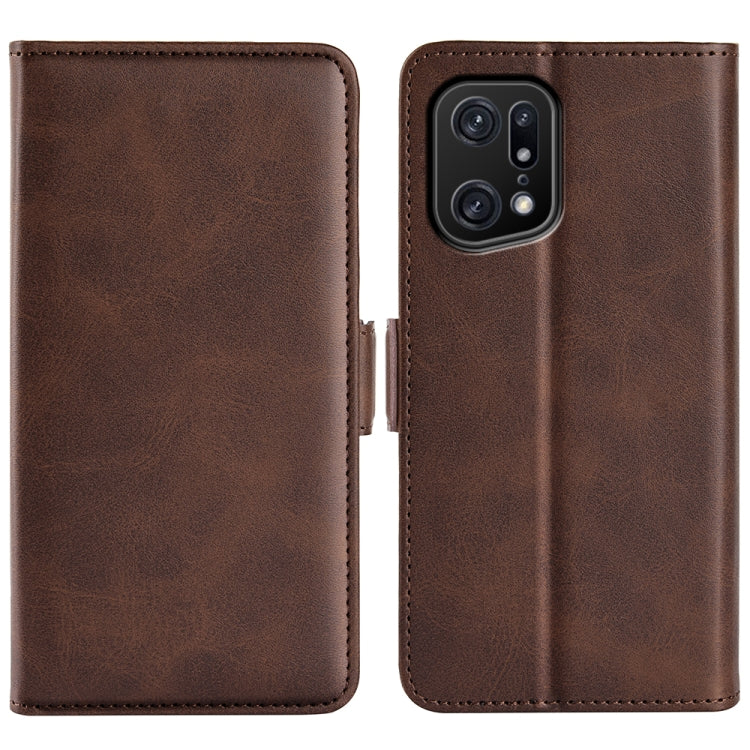 For OPPO Find X5 Pro Dual-side Magnetic Buckle Leather Phone Case