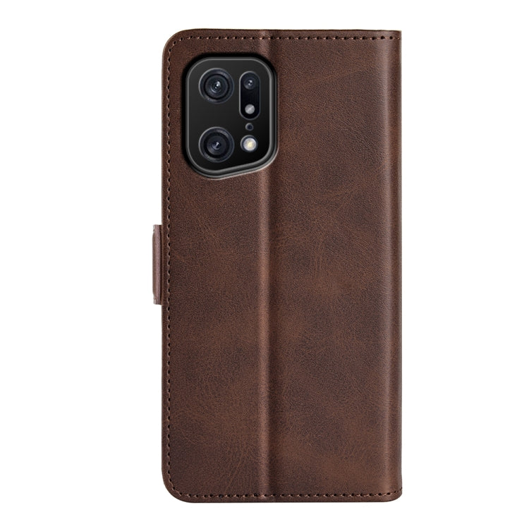 For OPPO Find X5 Pro Dual-side Magnetic Buckle Leather Phone Case