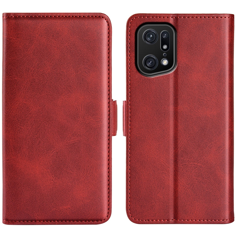 For OPPO Find X5 Pro Dual-side Magnetic Buckle Leather Phone Case