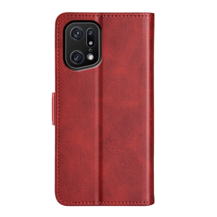 For OPPO Find X5 Pro Dual-side Magnetic Buckle Leather Phone Case