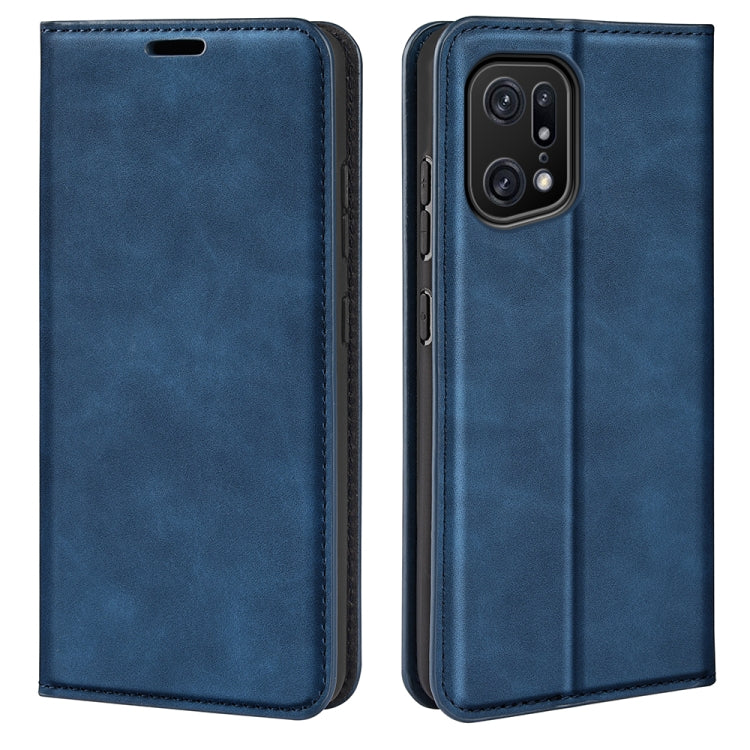 For OPPO Find X5 Pro Retro-skin Magnetic Suction Leather Phone Case