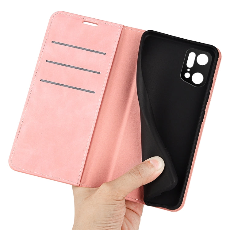 For OPPO Find X5 Pro Retro-skin Magnetic Suction Leather Phone Case