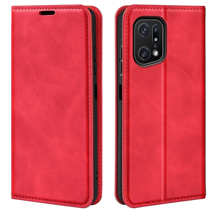 For OPPO Find X5 Pro Retro-skin Magnetic Suction Leather Phone Case