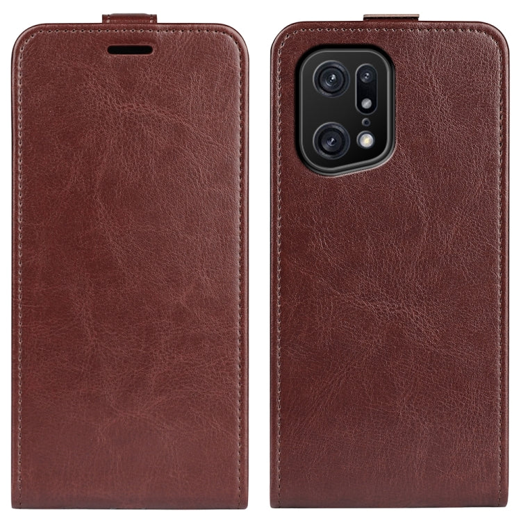 For OPPO Find X5 Pro R64 Texture Vertical Flip Leather Phone Case