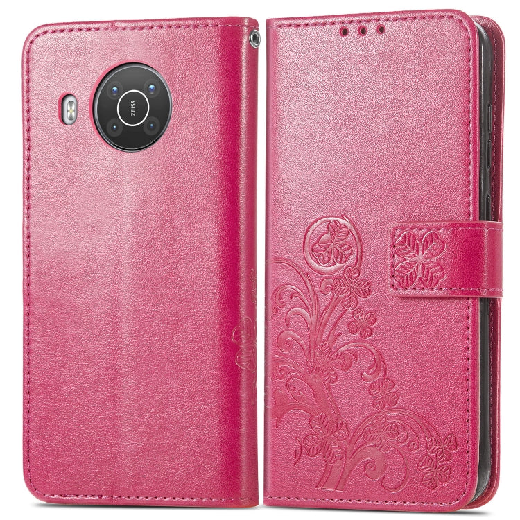 For Nokia X10 Four-leaf Clasp Embossed Leather Phone Case