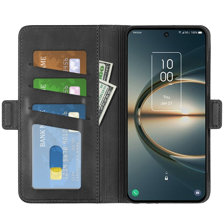 For TCL 30V 5G Dual-side Magnetic Buckle Leather Phone Case