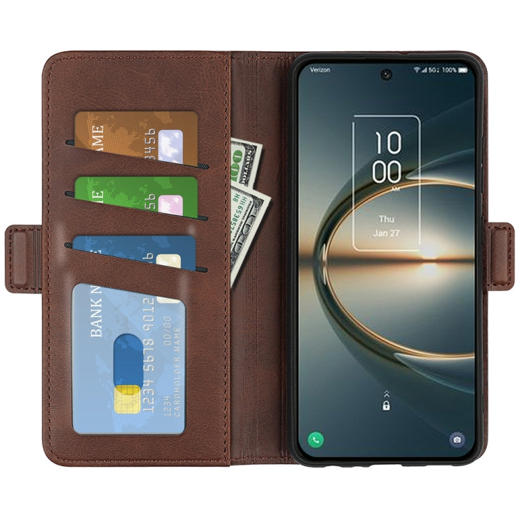 For TCL 30V 5G Dual-side Magnetic Buckle Leather Phone Case