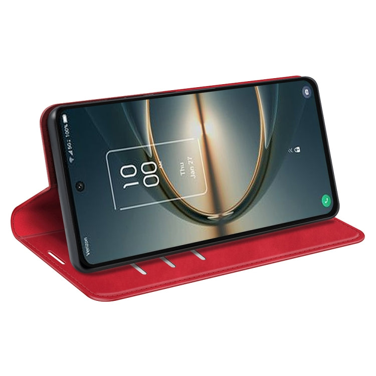 For TCL 30 V 5G Retro-skin  Magnetic Suction Leather Phone Case