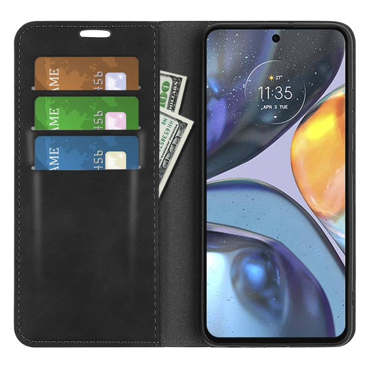 For Motorola Moto G22 4G Retro-skin Magnetic Suction Leather Phone Case