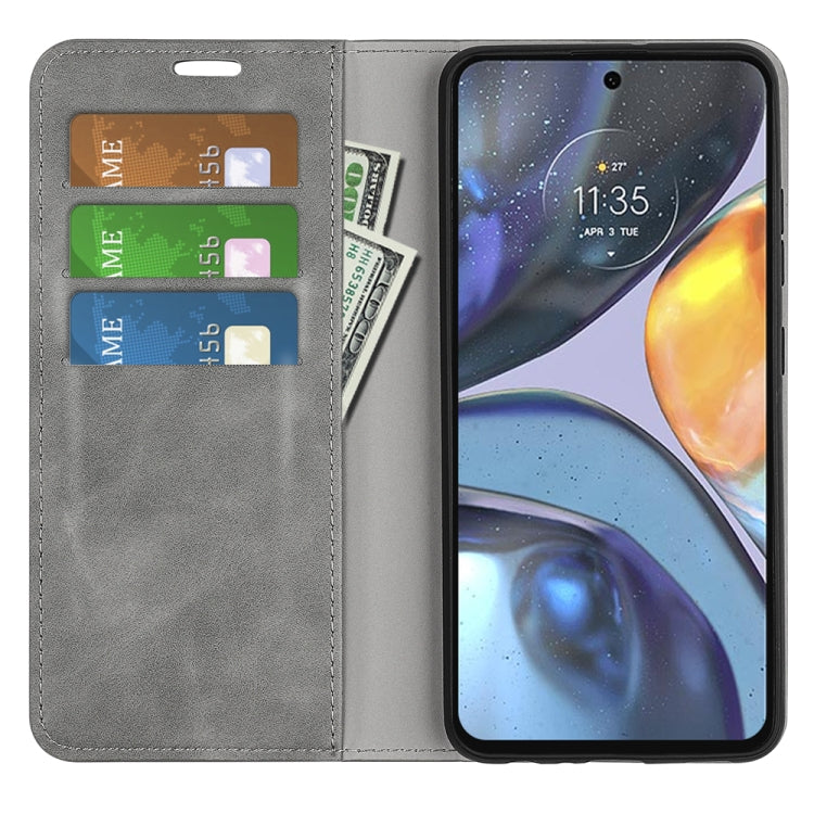 For Motorola Moto G22 4G Retro-skin Magnetic Suction Leather Phone Case