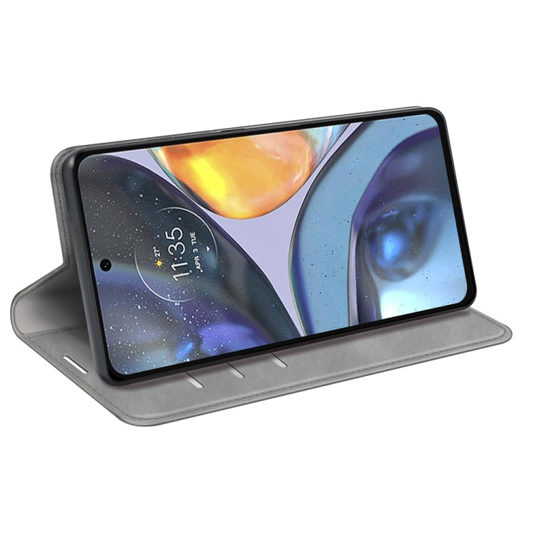 For Motorola Moto G22 4G Retro-skin Magnetic Suction Leather Phone Case