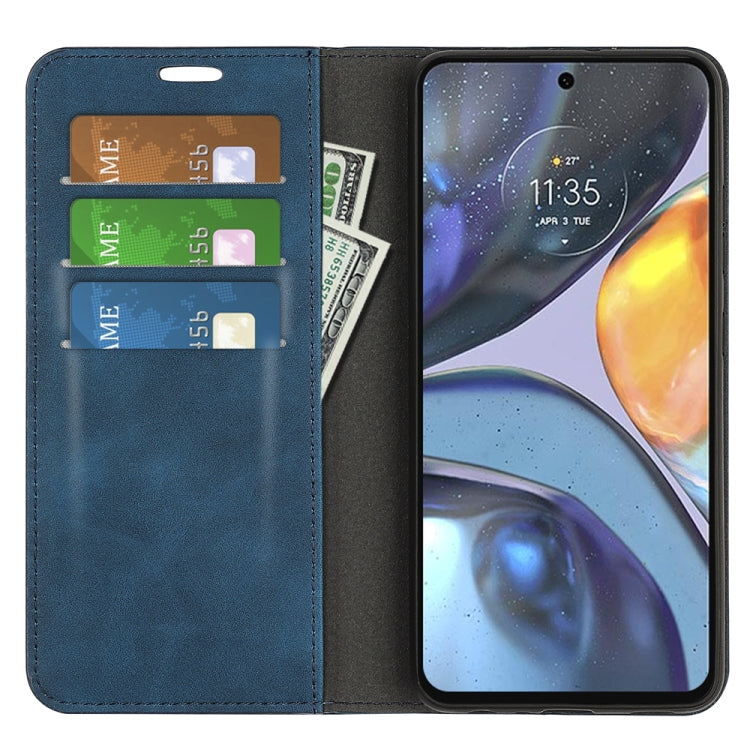 For Motorola Moto G22 4G Retro-skin Magnetic Suction Leather Phone Case