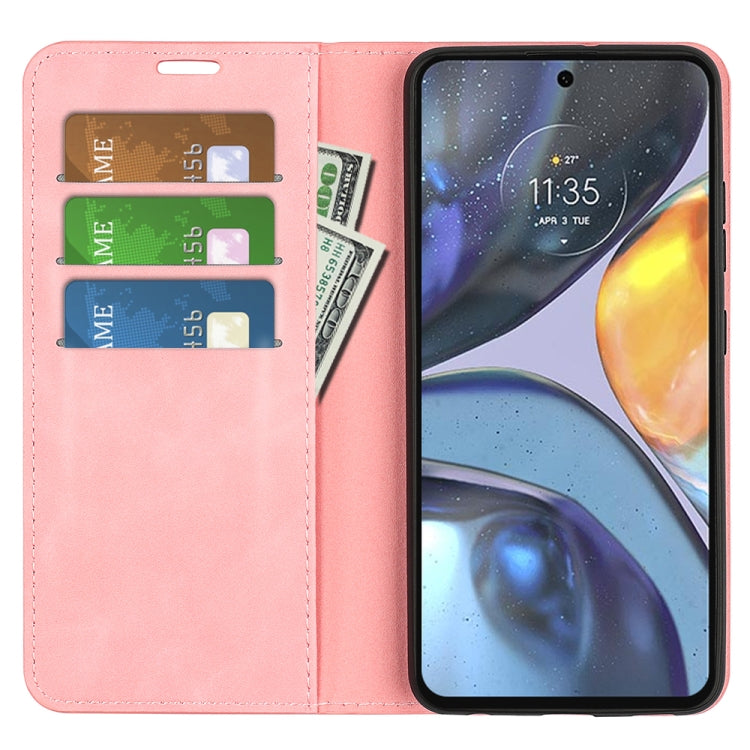 For Motorola Moto G22 4G Retro-skin Magnetic Suction Leather Phone Case