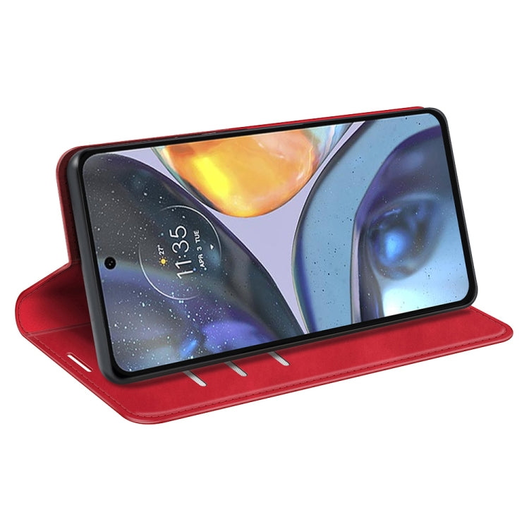 For Motorola Moto G22 4G Retro-skin Magnetic Suction Leather Phone Case