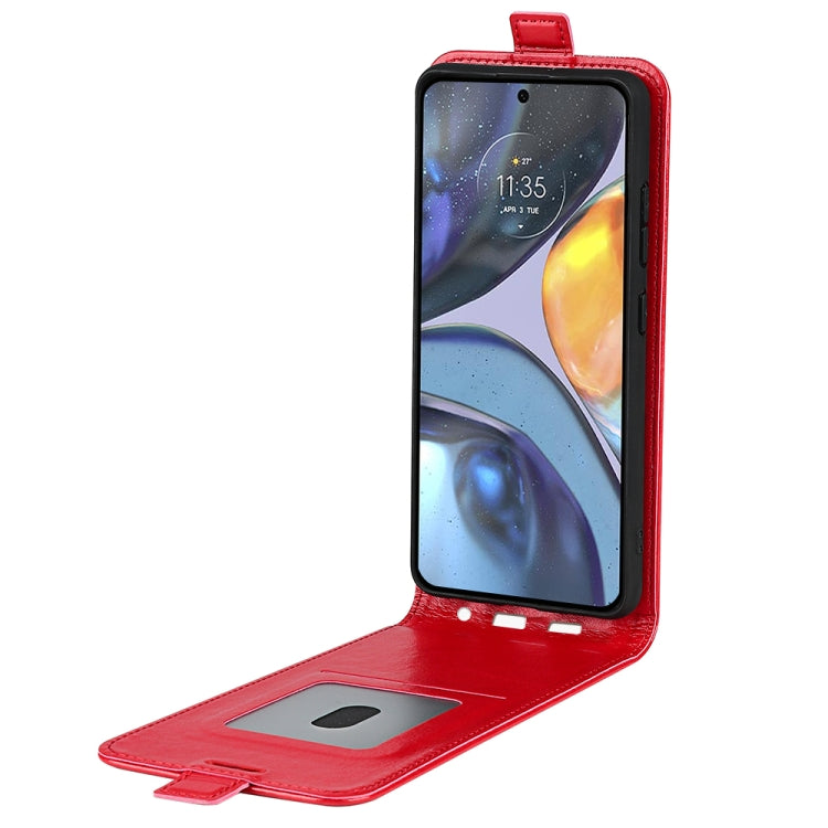For Motorola Moto G22 4G R64 Texture Single Vertical Flip Leather Phone Case