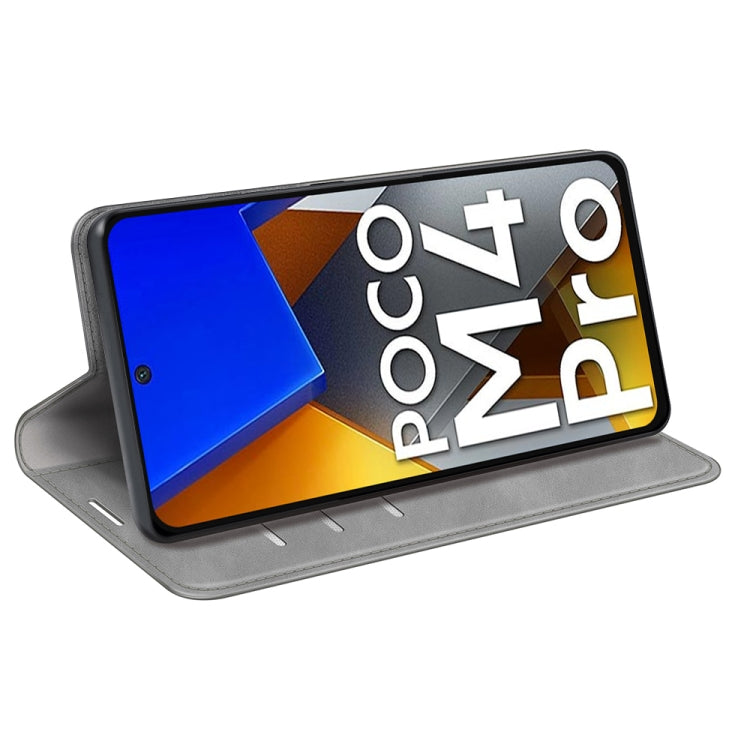 For Xiaomi Poco M4 Pro 4G Retro-skin Magnetic Suction Leather Phone Case