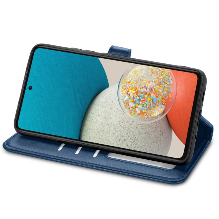 For Samsung Galaxy A73 5G Solid Color Leather Buckle Phone Case