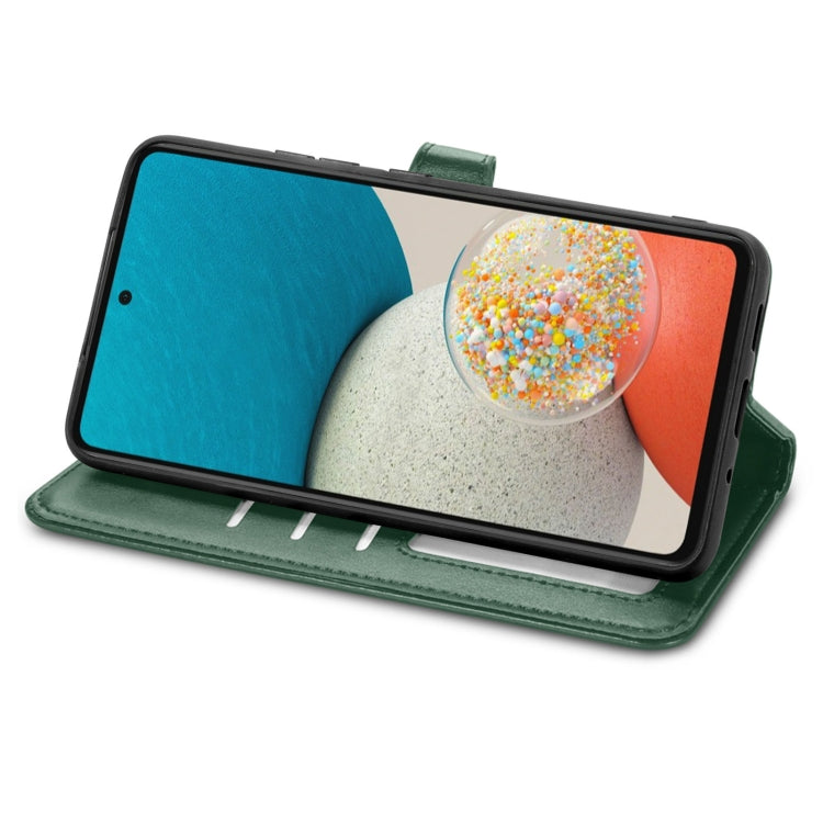 For Samsung Galaxy A73 5G Solid Color Leather Buckle Phone Case