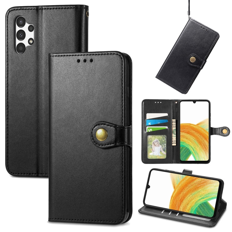 For Samsung Galaxy A13 4G Solid Color Leather Buckle Phone Case